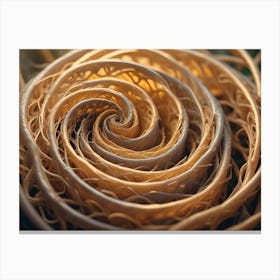 Macro Shot Of A Dried Plant Stem Spiraling Inwards, Showcasing The Beauty Of Natural Geometry And Patterns Canvas Print