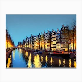 Amsterdam At Night 5 Canvas Print