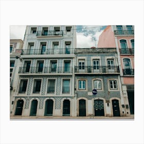 Houses On A Street In Lisbon Canvas Print
