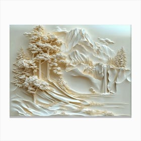 Beautiful 3d Marble Landscapes Canvas Print