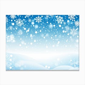 Template Snowfall Pattern Defocused Flier Holiday Frost Snowflake Fall Season Shine Blue (13) Canvas Print