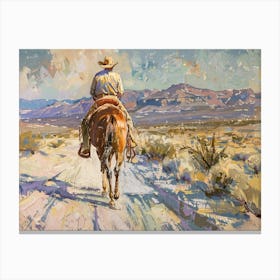 Cowboy In Chihuahuan Desert Texas 2 Canvas Print