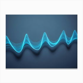 Abstract Image Of A Glowing Blue Wave, Resembling A Digital Signal Or A Sound Wave Canvas Print