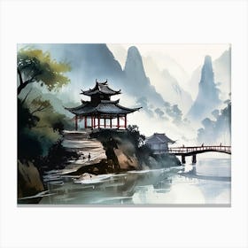 Chinese Landscape Painting 2 Canvas Print