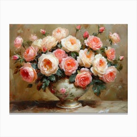 Roses In A Vase Canvas Print