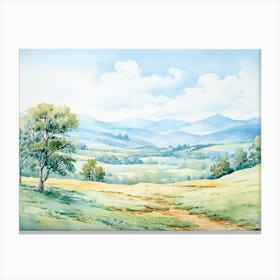 Watercolor Landscape Painting Canvas Print