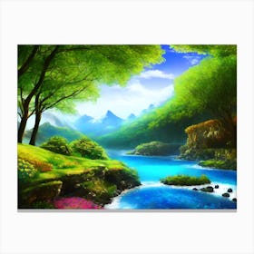 River In The Forest Canvas Print