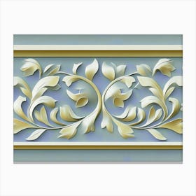 Seamless Sculpture Retro Pattern Nature Garden Flower Leaf Vine Canvas Print