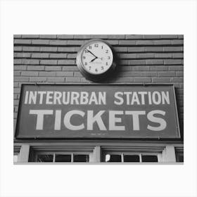 Sign At Entrance To Interurban Terminal, Oklahoma City, Oklahoma By Russell Lee Canvas Print