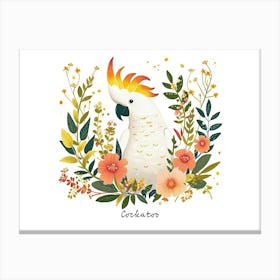 Little Floral Cockatoo 3 Poster Canvas Print