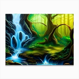 Waterfall In The Forest Canvas Print