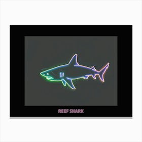 Neon Pink White Tip Reef Shark Poster 6 Canvas Print