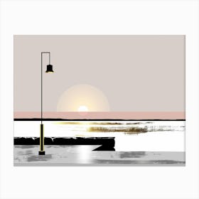 Street Lamp At Sunset Canvas Print