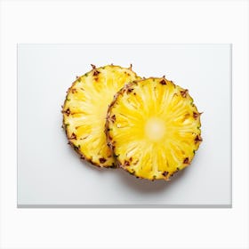 Pineapple Slices Isolated On White 2 Canvas Print