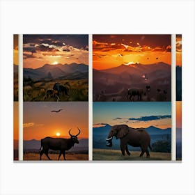 Sunset In The Savannah Canvas Print