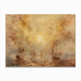 'Sailing Ships In Fog' Canvas Print