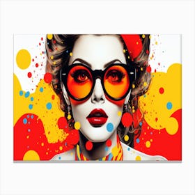 Girl With Sunglasses Canvas Print