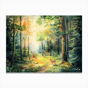 Deer In The Forest 3 Canvas Print