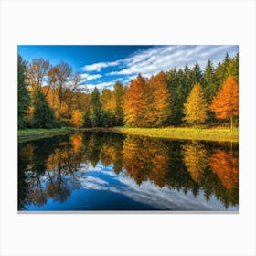 Serene Autumn Reflections 5 Canvas Print