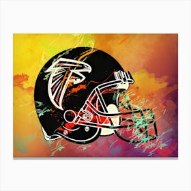 Atlanta Falcons Helmet Abstract Canvas Print