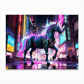 Neon Unicorn Canvas Print