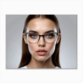 Young Woman With Glasses Canvas Print