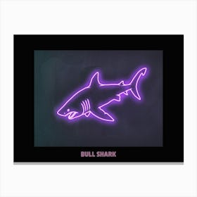 Neon Pink Purple Bull Shark Poster 2 Canvas Print