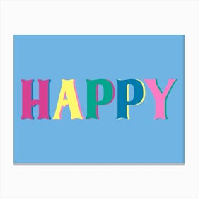 Happy Pastel Typography Canvas Print