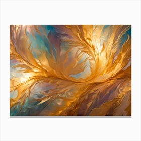 Abstract Swirling Pattern With Glowing, Golden Lines Canvas Print