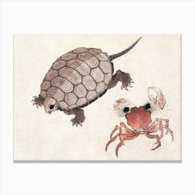 Katsushika Hokusai Turtle And Crab Canvas Print