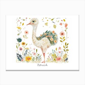 Little Floral Ostrich Poster Canvas Print