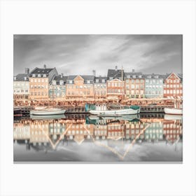 Nyhavn In Copenhagen Idyllic Evening Impression Canvas Print