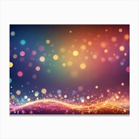 Abstract Image Of A Wave Of Glowing Lights, Sparkling And Shimmering Against A Dark Background Canvas Print