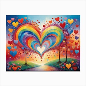 Rainbow Heart 13 Canvas Print