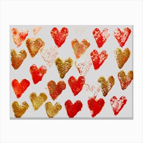 Red and Golden Hearts by DollyJ Leinwandbild