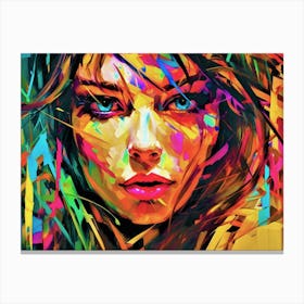 A Look Into Your Soul - Colorful Girl Canvas Print