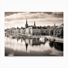 Black And White Photograph Of Stockholm 2 Canvas Print