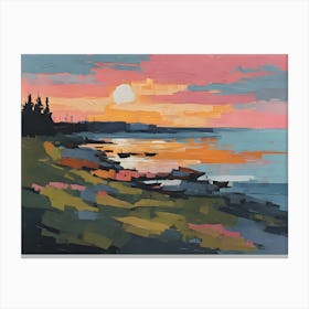 Minimalist Coastal Scene Canvas Print