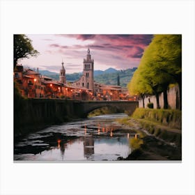 Old City By The River Canvas Print