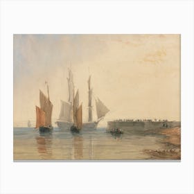 Entrance To Calais Harbour, David Cox Canvas Print