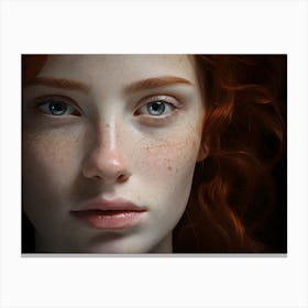 Woman With Fiery Red Hair Canvas Print