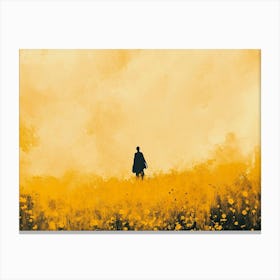 Man In A Yellow Field Canvas Print