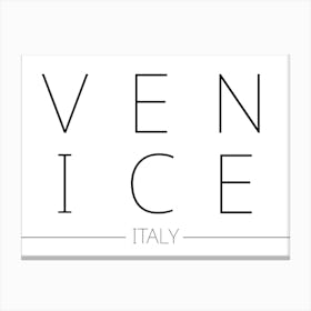 Venice Italy Typography City Country Word Canvas Print