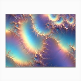 Abstract Image Of Swirling, Fluid Colors In Shades Of Pink, Blue, And Gold 1 Canvas Print