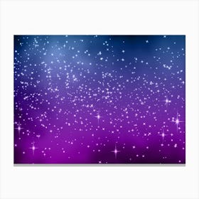 Purple Blue Tone Shades Shining Star Background Canvas Print