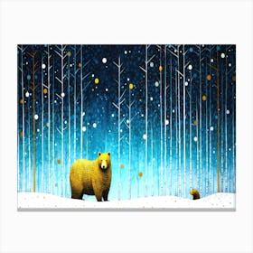 Winter Bear Viral - Bear In The Snow Canvas Print