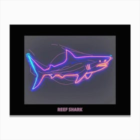 Neon Pink White Tip Reef Shark Poster 2 Canvas Print