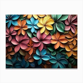 Colorful Flowers Wallpaper 2 Canvas Print