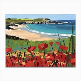 Poppies On The Beach Canvas Print