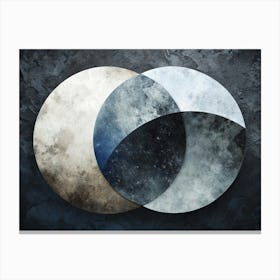 Abstract Intersecting Circles With Grunge Texture Canvas Print